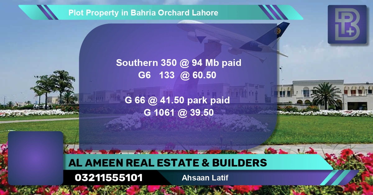 Residential Plot for Sale in Bahria Orchard, Lahore - (BP-73797)