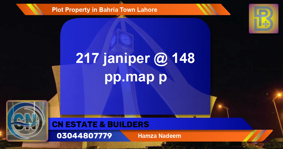 Residential Plot for Sale in Bahria Town, Lahore - (BP-73802)