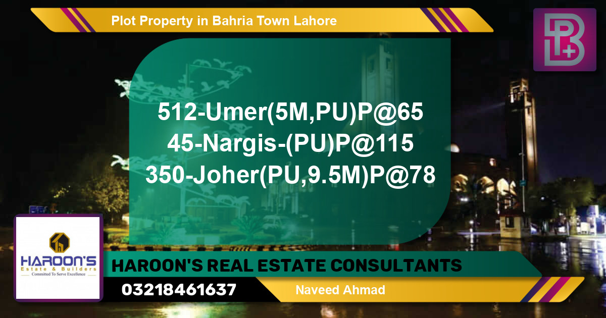 Residential Plot for Sale in Bahria Town, Lahore - (BP-73849)