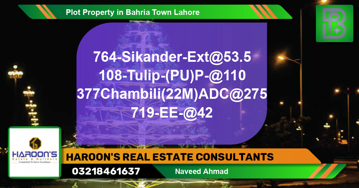 Residential Plot for Sale in Bahria Town, Lahore - (BP-73851)