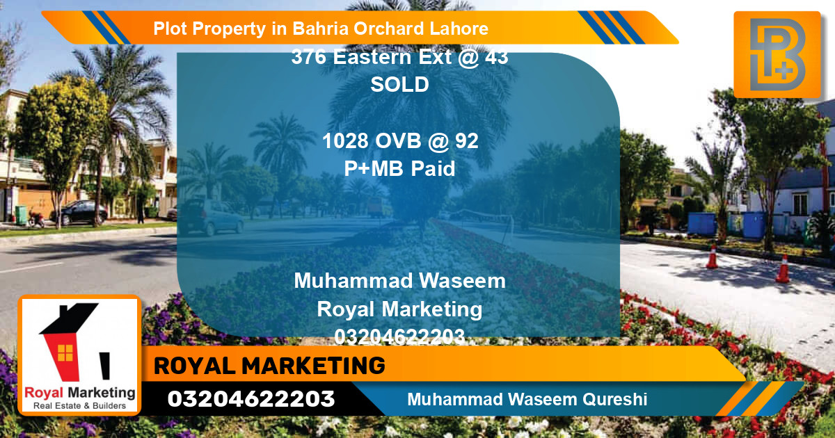 Residential Plot for Sale in Bahria Orchard, Lahore - (BP-73860)