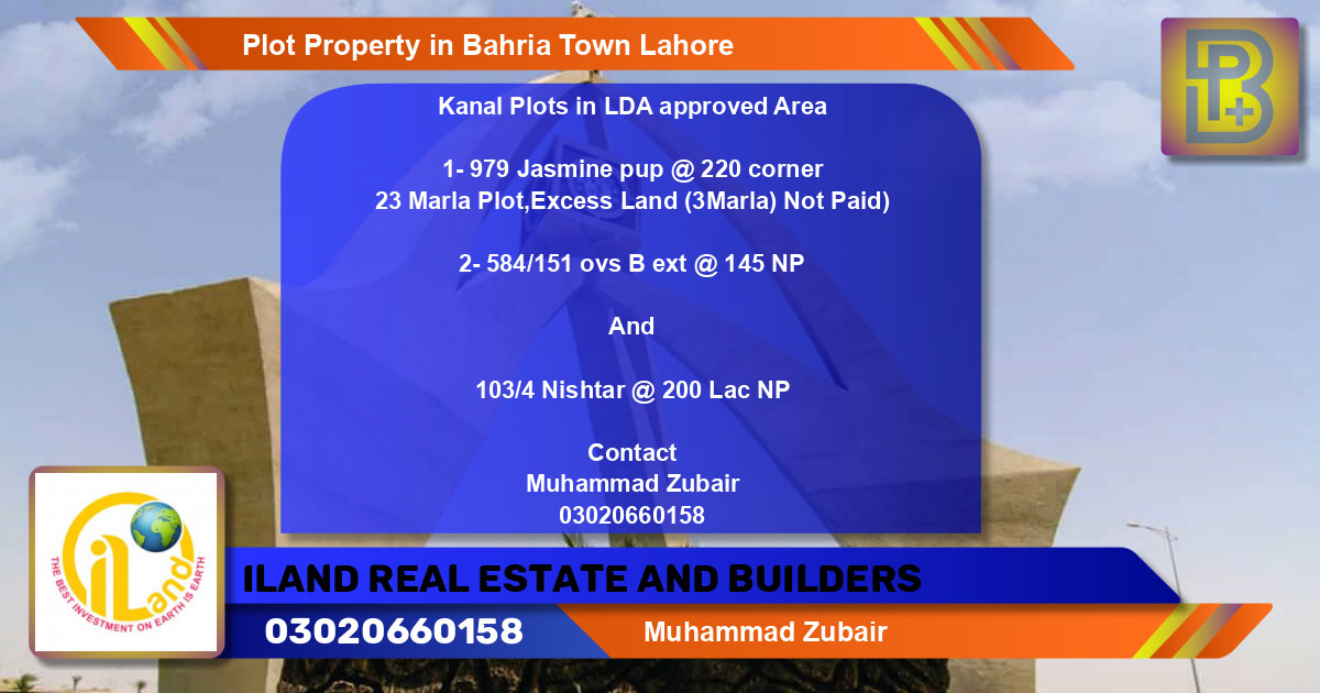 Residential Plot for Sale in Bahria Town, Lahore - (BP-73872)