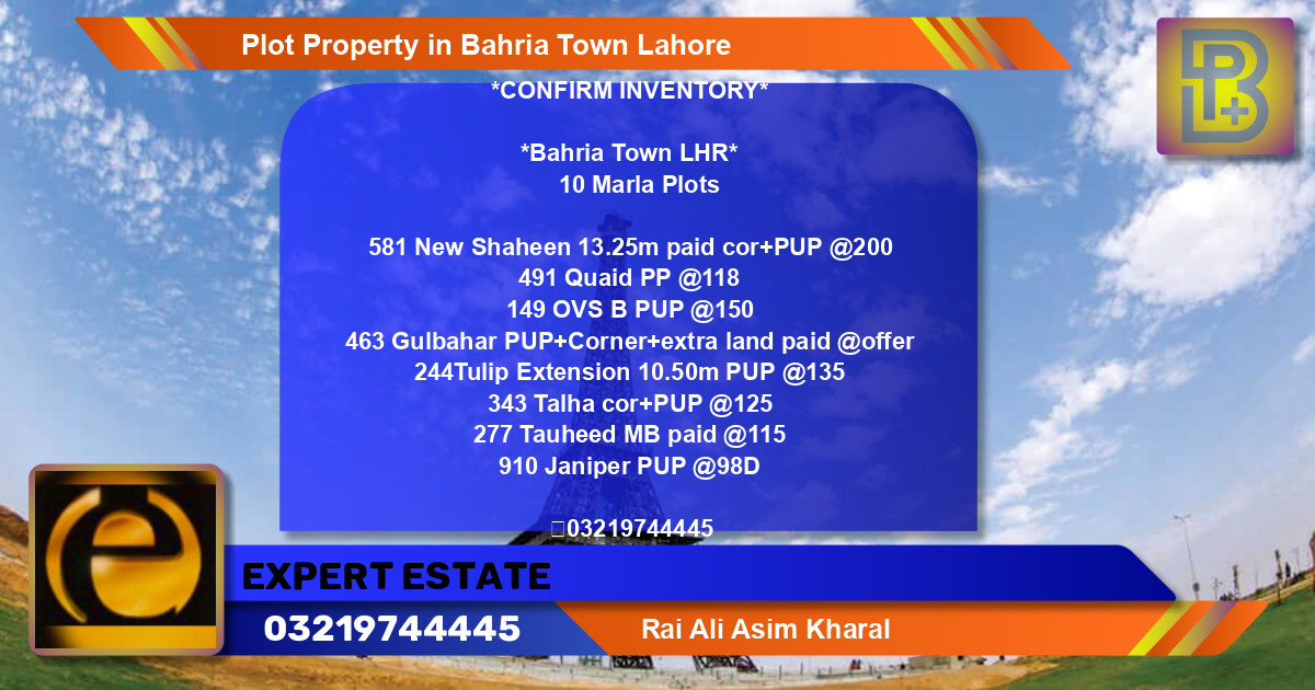 Residential Plot for Sale in Bahria Town, Lahore - (BP-73874)