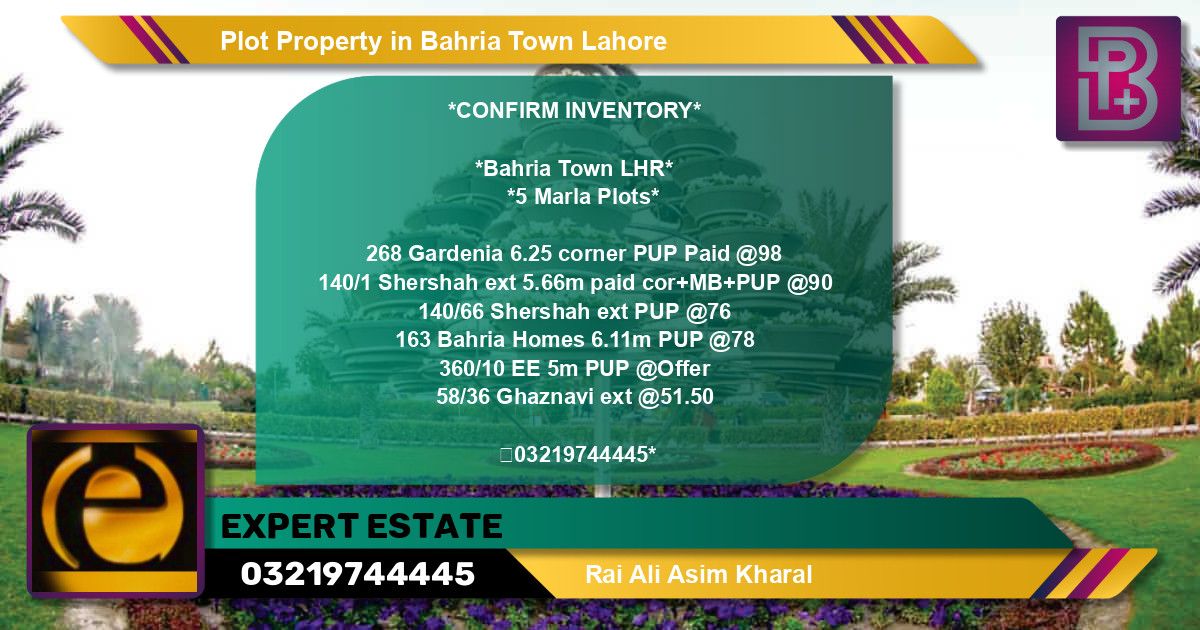 Residential Plot for Sale in Bahria Town, Lahore - (BP-73875)
