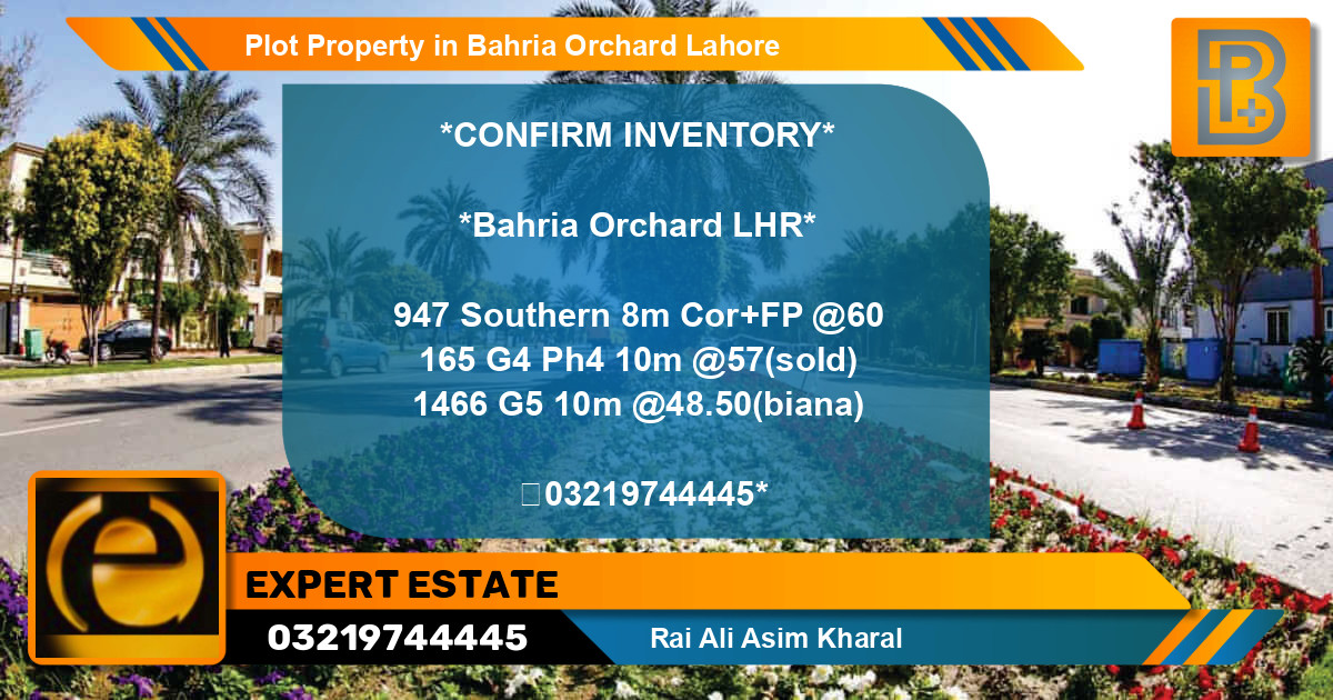 Residential Plot for Sale in Bahria Orchard, Lahore - (BP-73877)