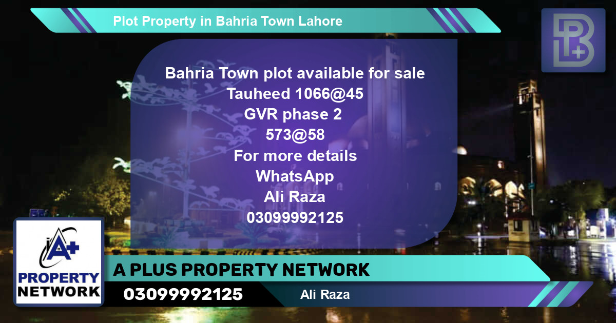 Residential Plot for Sale in Bahria Town, Lahore - (BP-73879)
