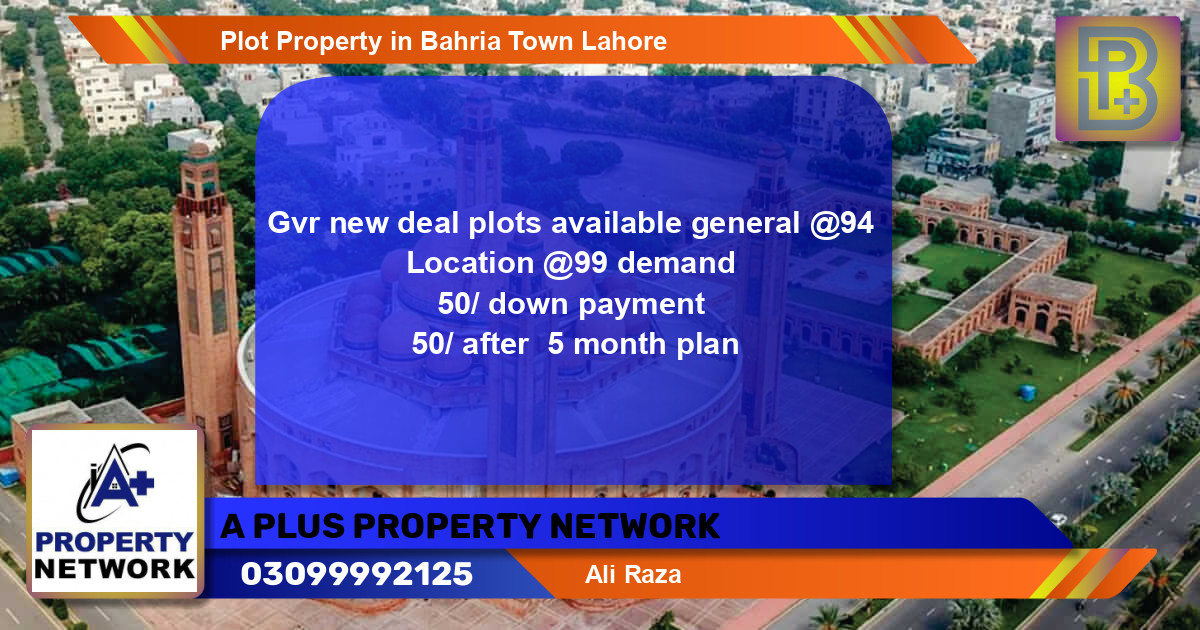 Residential Plot for Sale in Bahria Town, Lahore - (BP-73881)