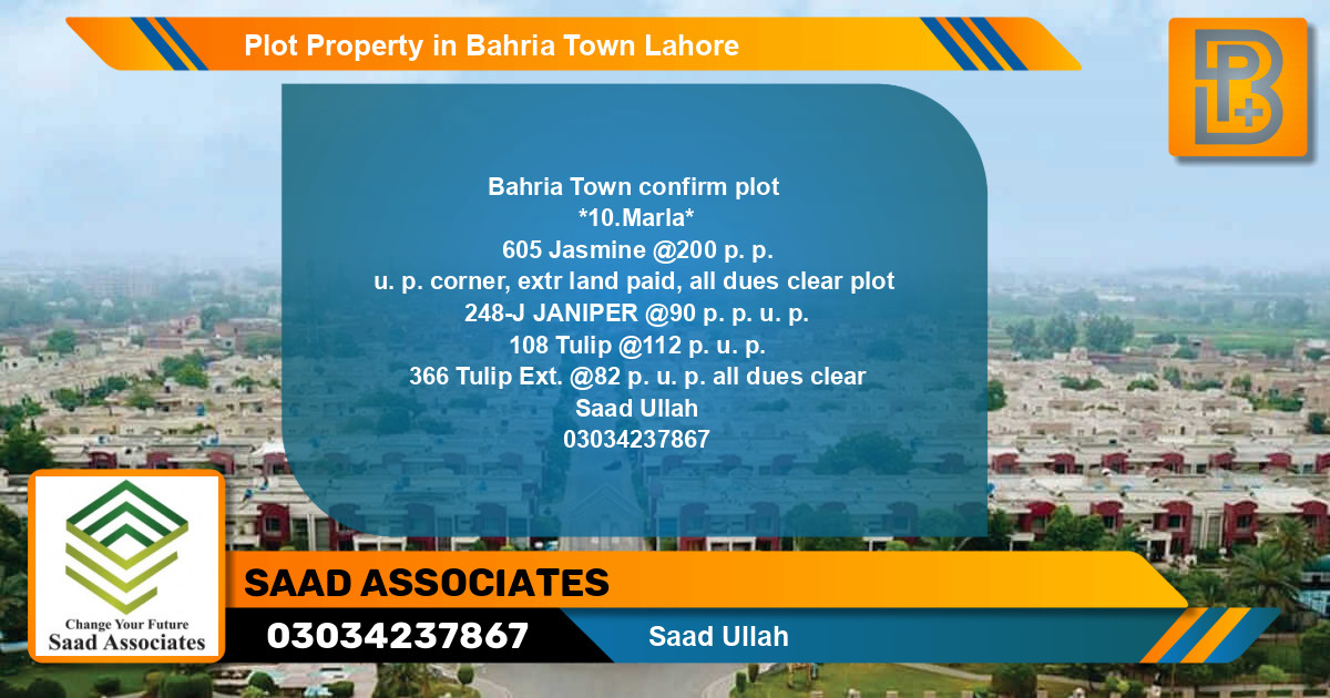 Residential Plot for Sale in Bahria Town, Lahore - (BP-73898)