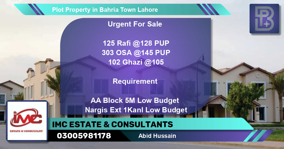 Residential Plot for Sale in Bahria Town, Lahore - (BP-73905)