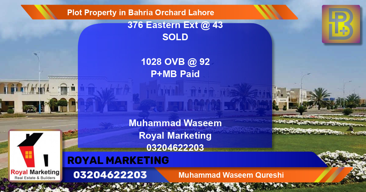 Residential Plot for Sale in Bahria Orchard, Lahore - (BP-73913)