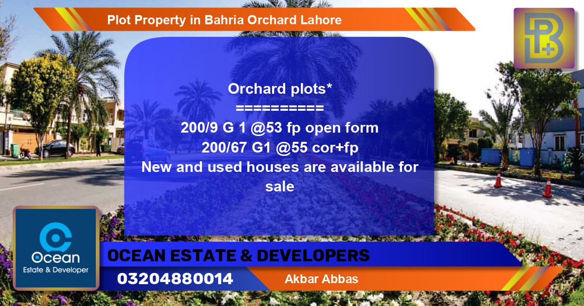 Residential Plot for Sale in Bahria Orchard, Lahore - (BP-73924)