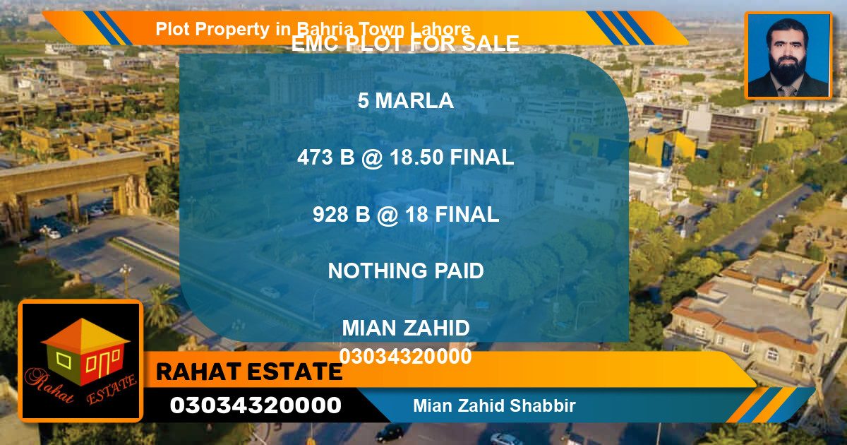 Residential Plot for Sale in Bahria Town, Lahore - (BP-73928)