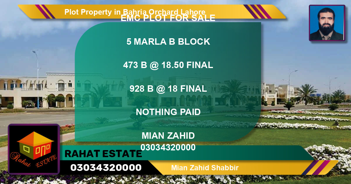 Residential Plot for Sale in Bahria Orchard, Lahore - (BP-73929)