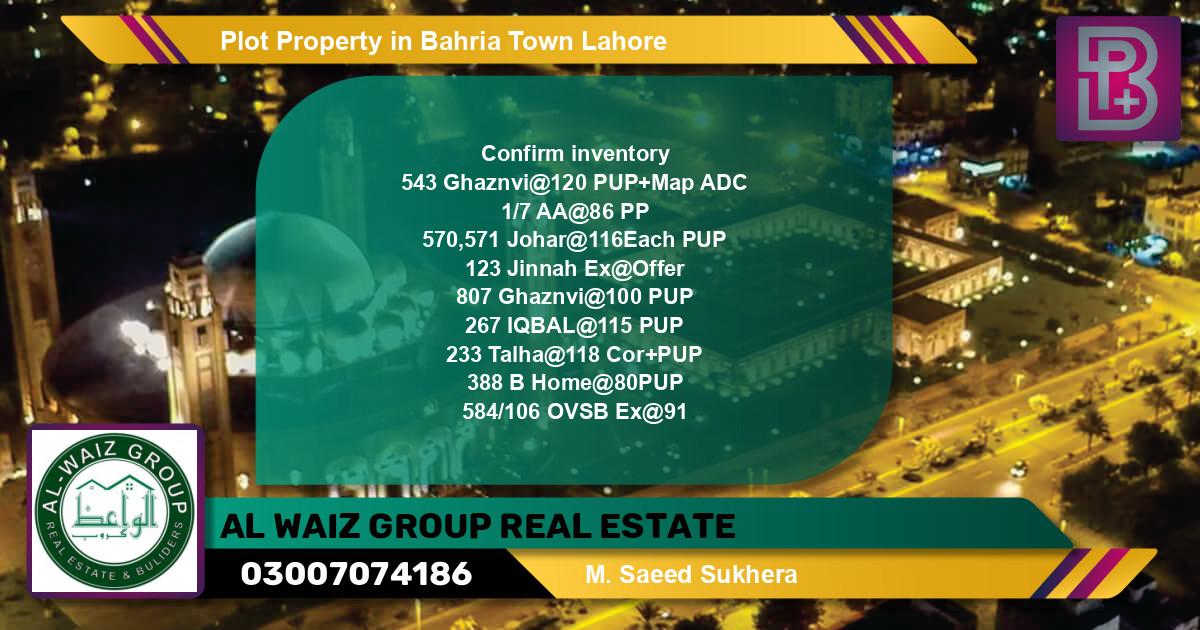 Residential Plot for Sale in Bahria Town, Lahore - (BP-73988)
