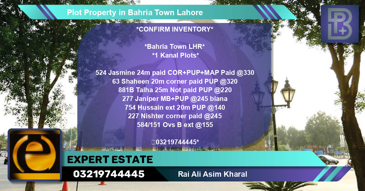 Residential Plot for Sale in Bahria Town, Lahore - (BP-74003)