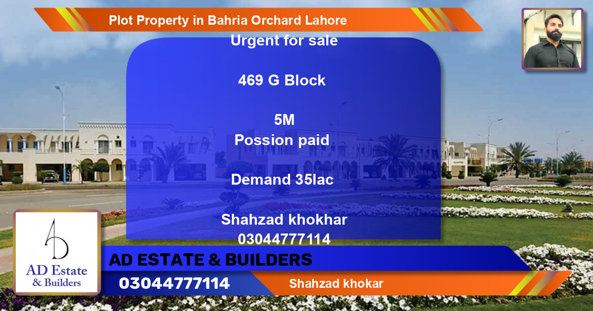 Residential Plot for Sale in Bahria Orchard, Lahore - (BP-74029)