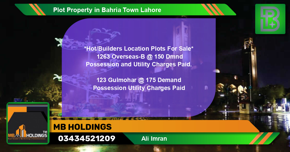 Residential Plot for Sale in Bahria Town, Lahore - (BP-74048)