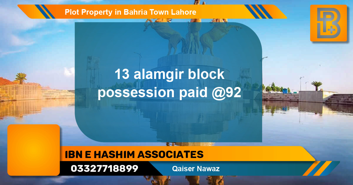 Residential Plot for Sale in Bahria Town, Lahore - (BP-74057)