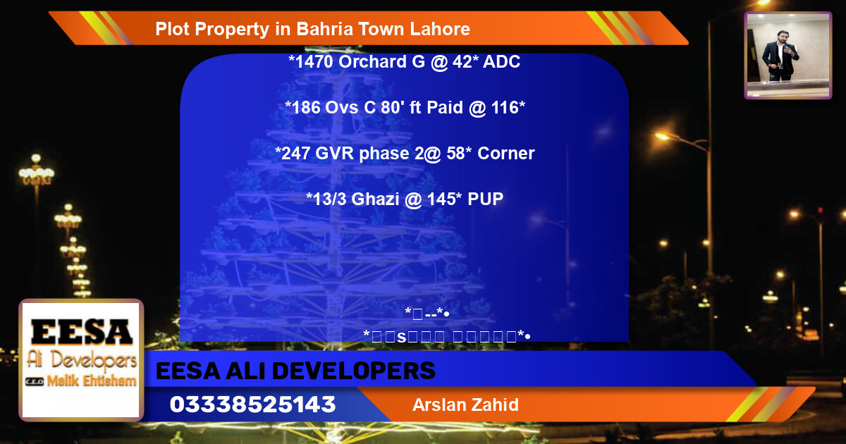 Residential Plot for Sale in Bahria Town, Lahore - (BP-74082)