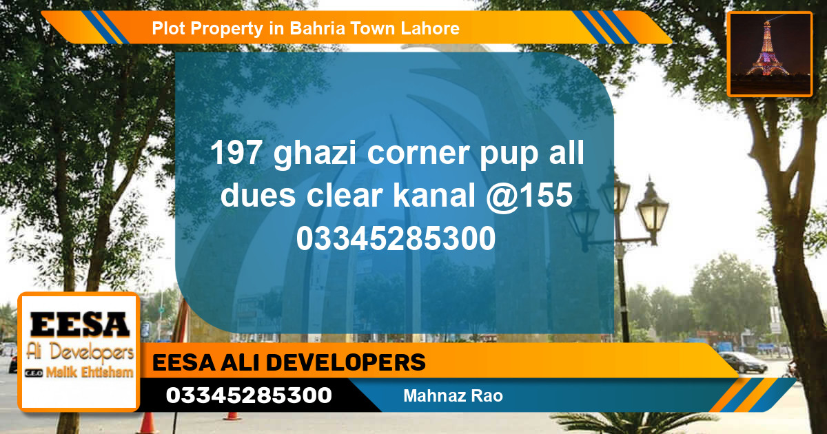 Residential Plot for Sale in Bahria Town, Lahore - (BP-74090)