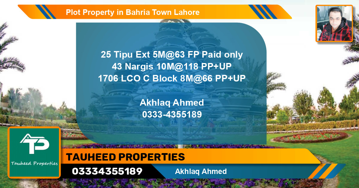 Residential Plot for Sale in Bahria Town, Lahore - (BP-74109)