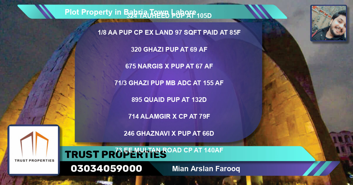 Residential Plot for Sale in Bahria Town, Lahore - (BP-74147)