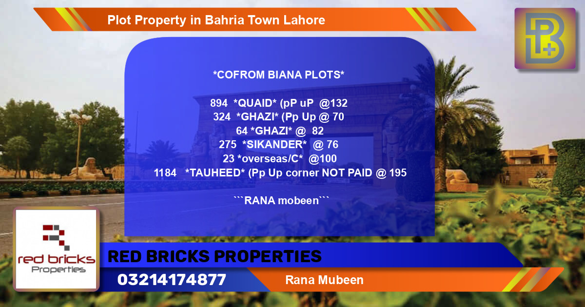 Residential Plot for Sale in Bahria Town, Lahore - (BP-74153)