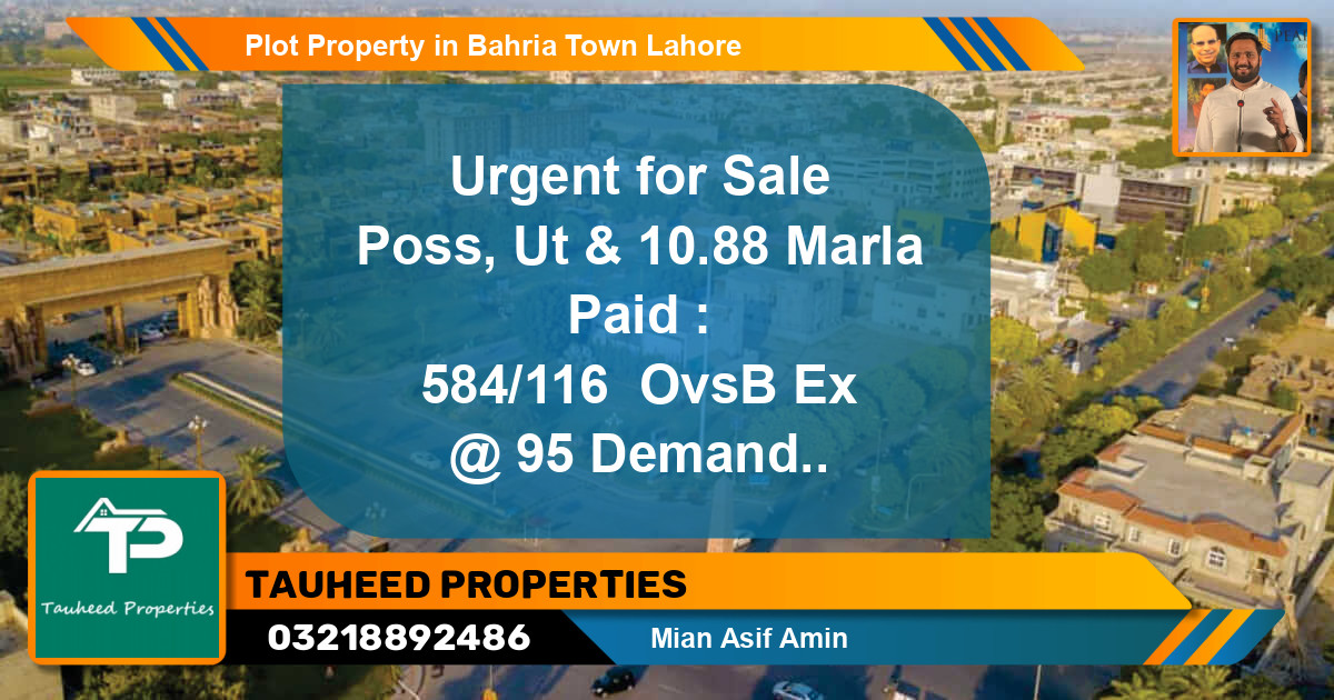 Residential Plot for Sale in Bahria Town, Lahore - (BP-74163)