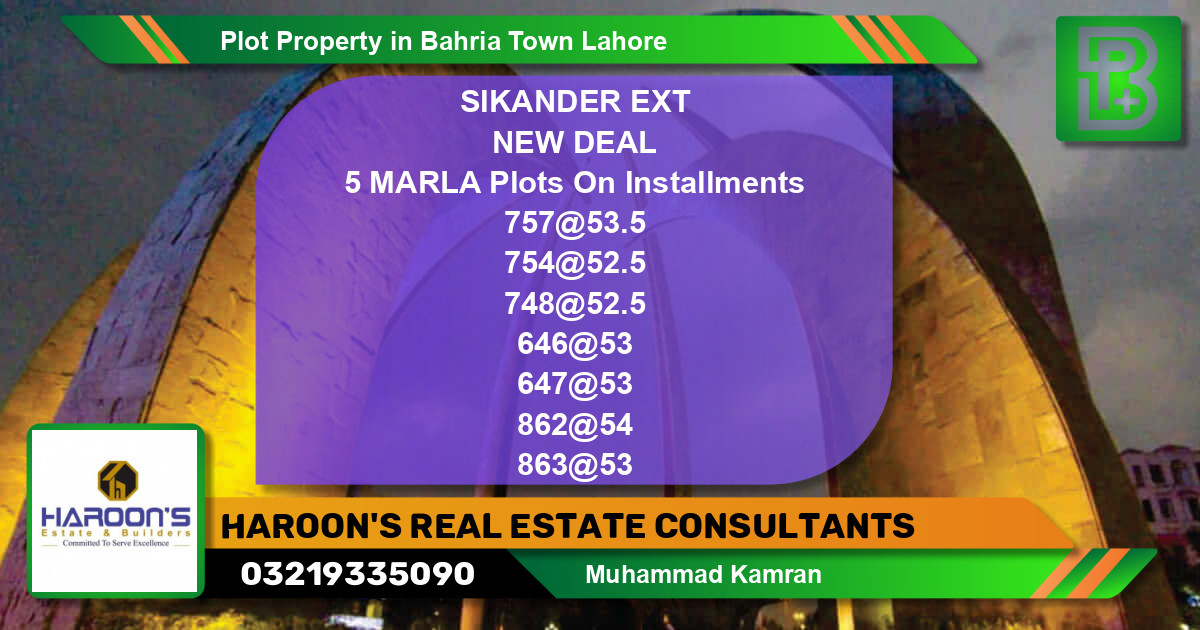 Residential Plot for Sale in Bahria Town, Lahore - (BP-74164)
