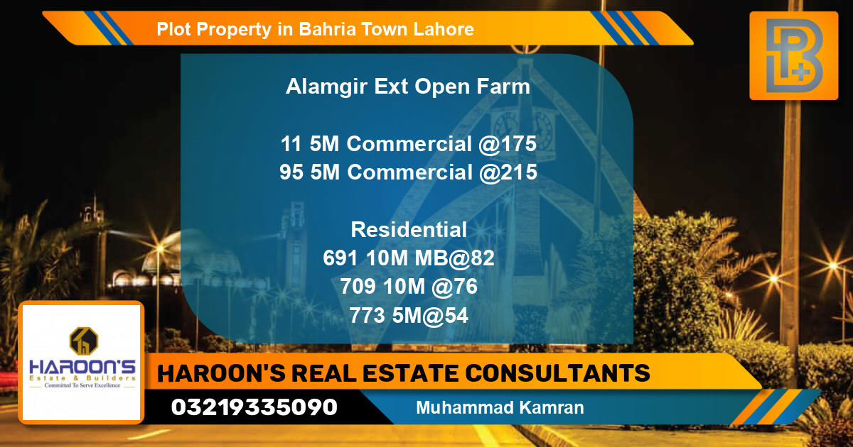 Commercial Plot for Sale in Bahria Town, Lahore - (BP-74166)
