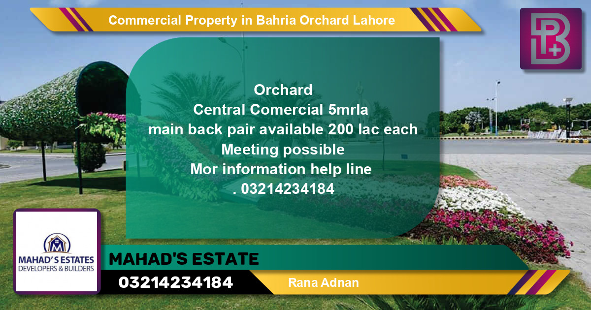 Commercial Property for Sale in Bahria Orchard, Lahore - (BP-74187)