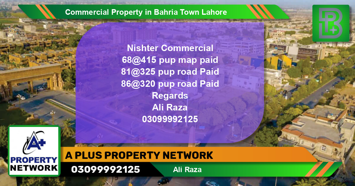 Commercial Property for Sale in Bahria Town, Lahore - (BP-74201)