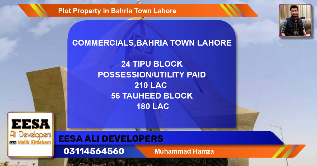 Commercial Plot for Sale in Bahria Town, Lahore - (BP-74206)