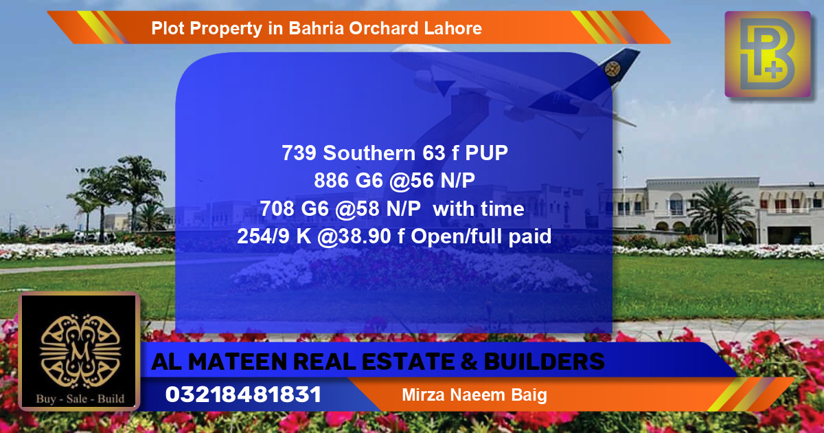 Residential Plot for Sale in Bahria Orchard, Lahore - (BP-74217)