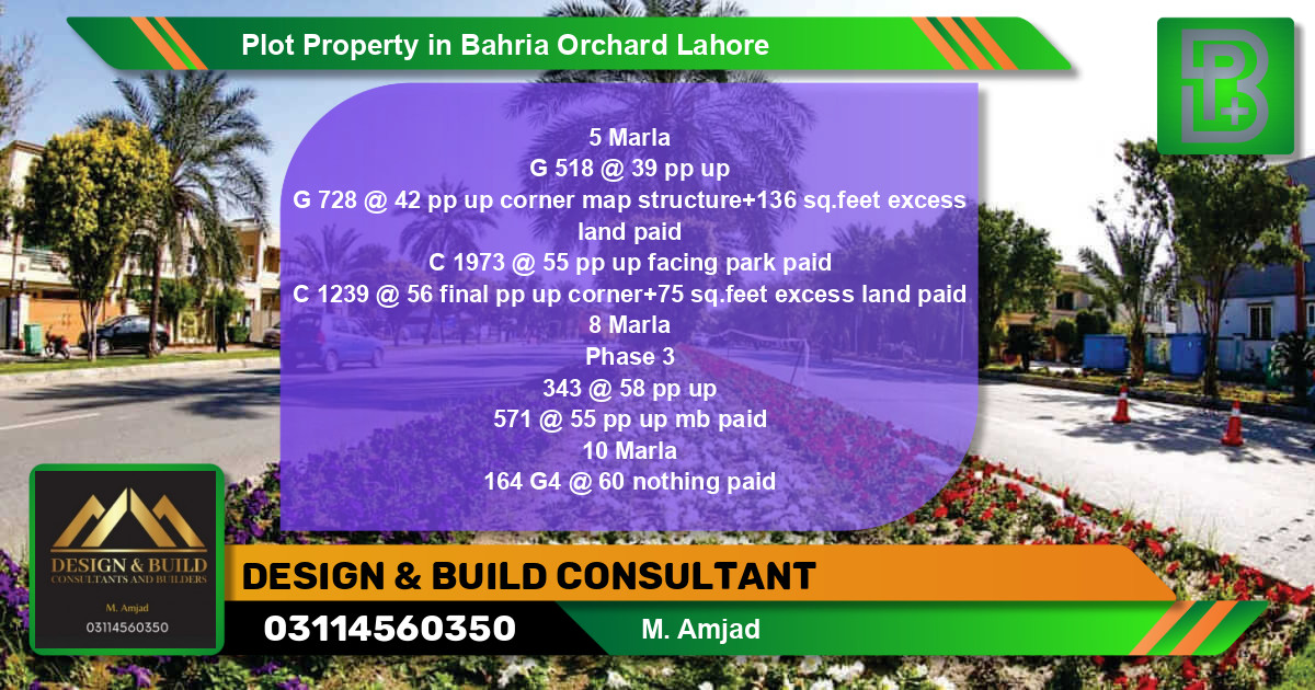 Residential Plot for Sale in Bahria Orchard, Lahore - (BP-74224)