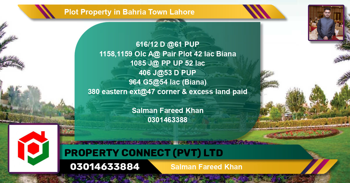 Residential Plot for Sale in Bahria Town, Lahore - (BP-74227)