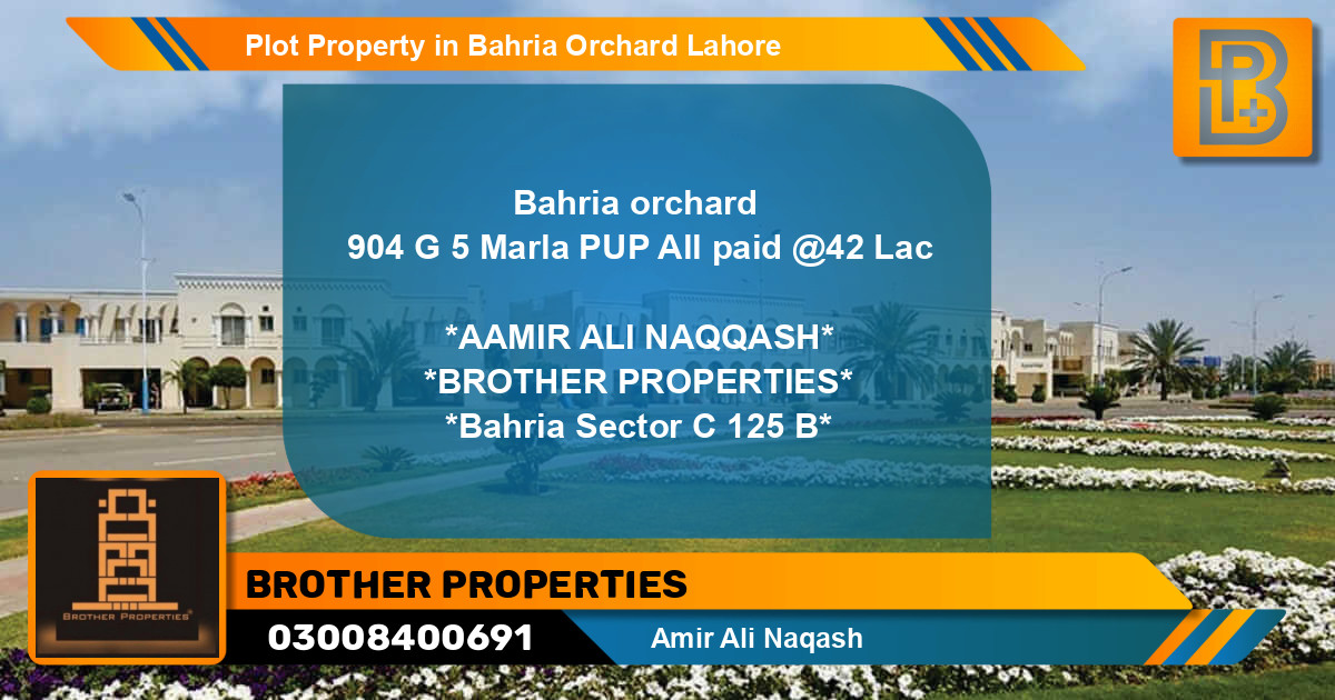 Residential Plot for Sale in Bahria Orchard, Lahore - (BP-74253)