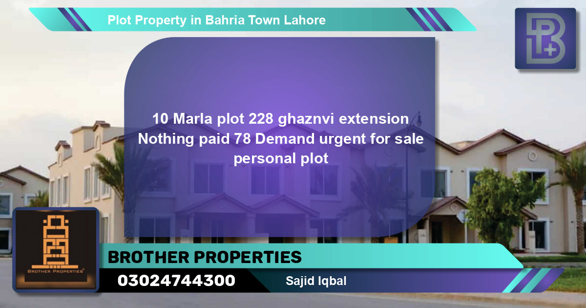 Residential Plot for Sale in Bahria Town, Lahore - (BP-74256)