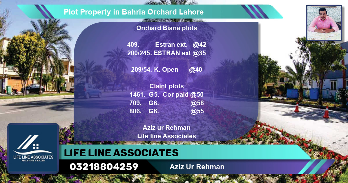 Residential Plot for Sale in Bahria Orchard, Lahore - (BP-74261)