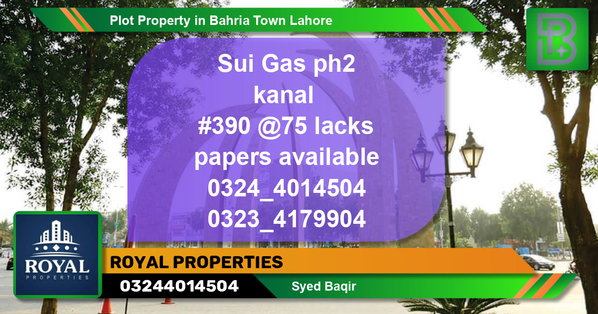 Residential Plot for Sale in Bahria Town, Lahore - (BP-74262)