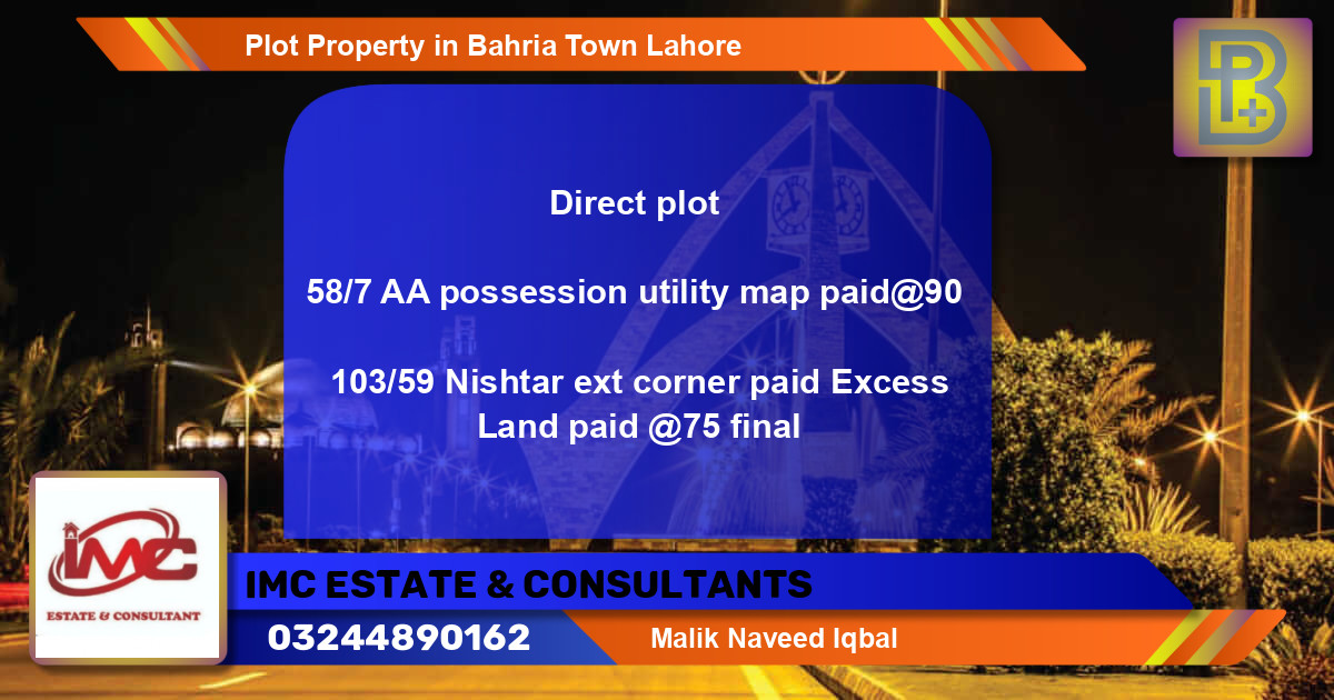 Residential Plot for Sale in Bahria Town, Lahore - (BP-74285)