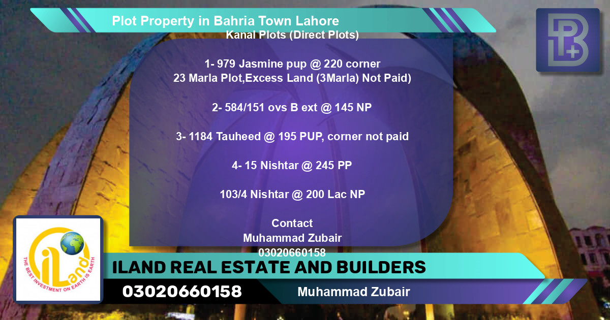 Residential Plot for Sale in Bahria Town, Lahore - (BP-74290)