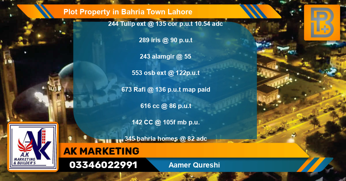 Residential Plot for Sale in Bahria Town, Lahore - (BP-74300)