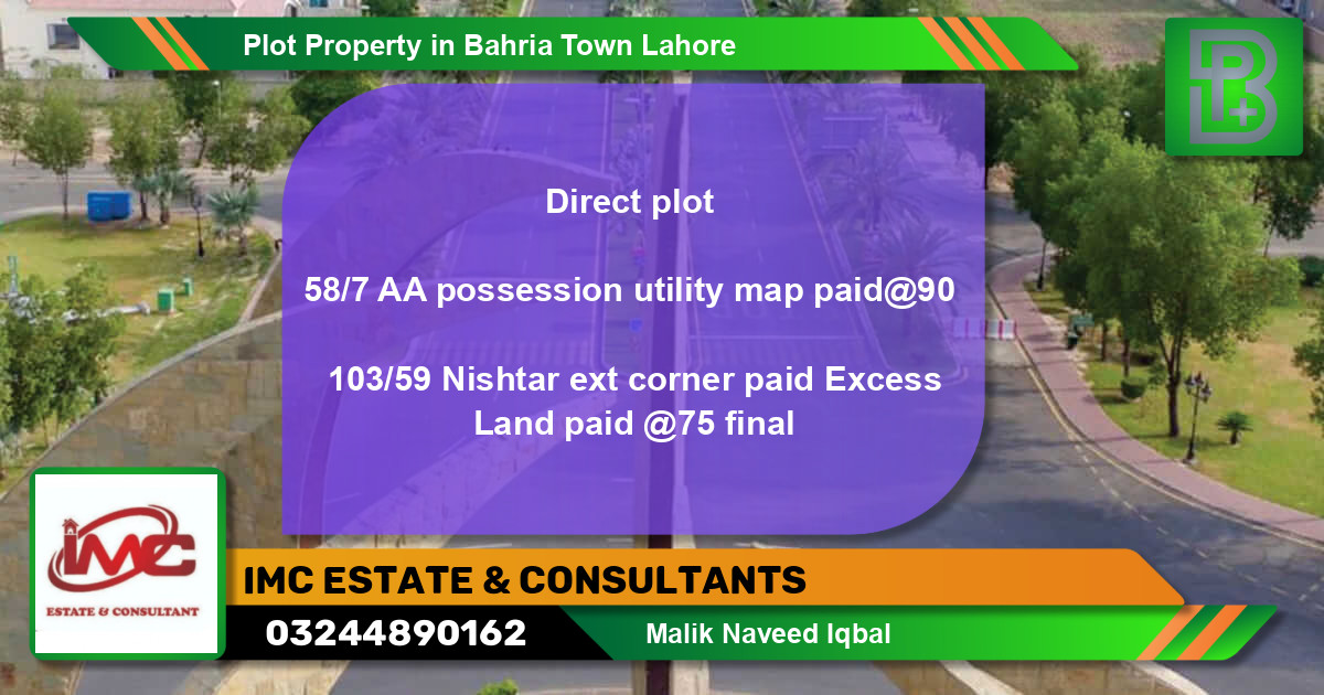 Residential Plot for Sale in Bahria Town, Lahore - (BP-74304)