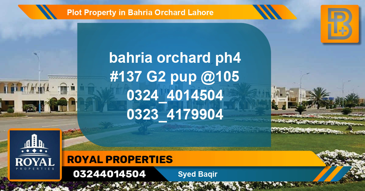 Residential Plot for Sale in Bahria Orchard, Lahore - (BP-74310)