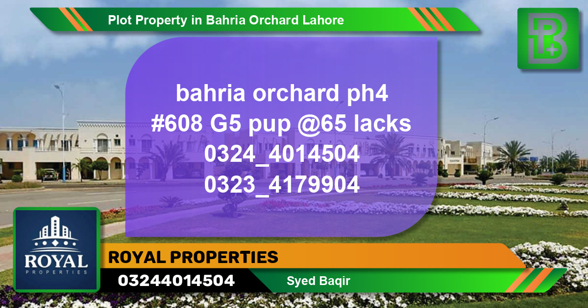 Residential Plot for Sale in Bahria Orchard, Lahore - (BP-74312)