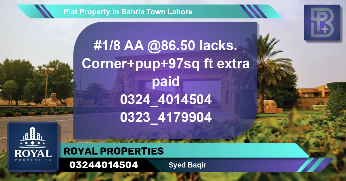 Residential Plot for Sale in Bahria Town, Lahore - (BP-74318)