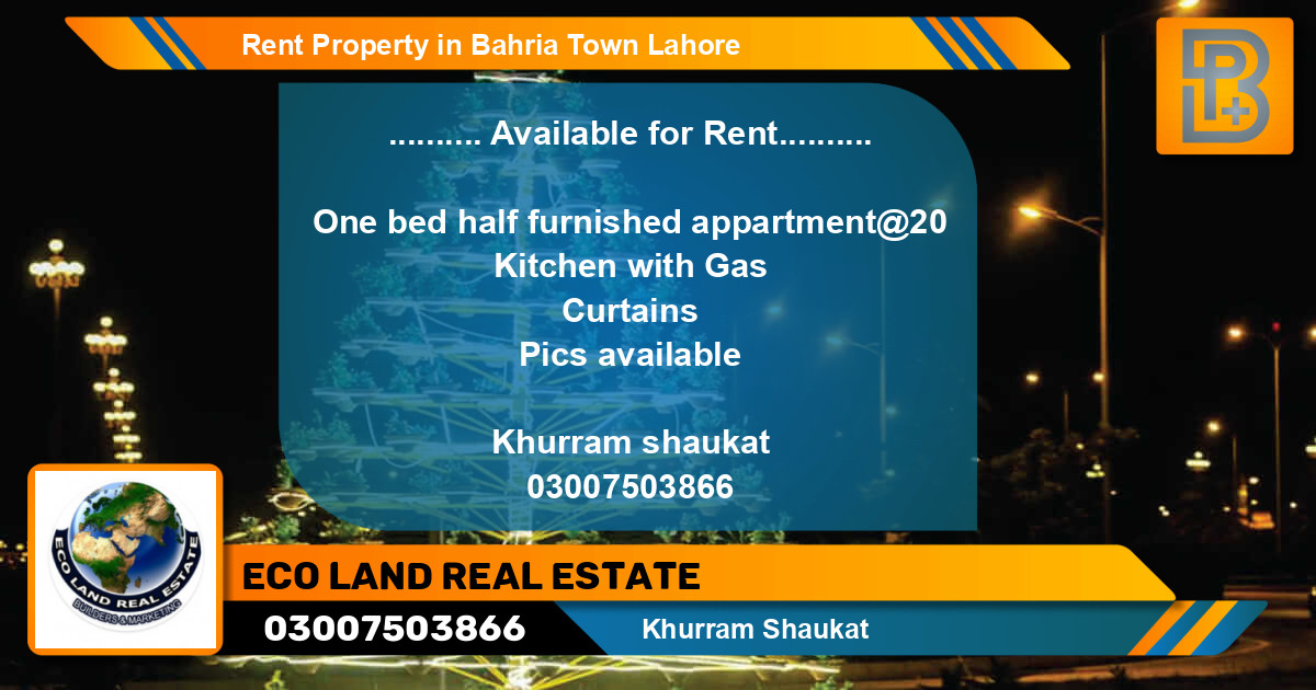 Residential Property for Rent in Bahria Town, Lahore - (BP-74325)