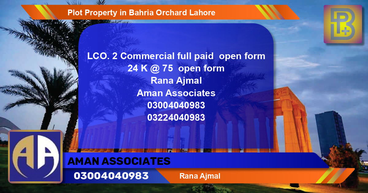 Commercial Plot for Sale in Bahria Orchard, Lahore - (BP-74345)