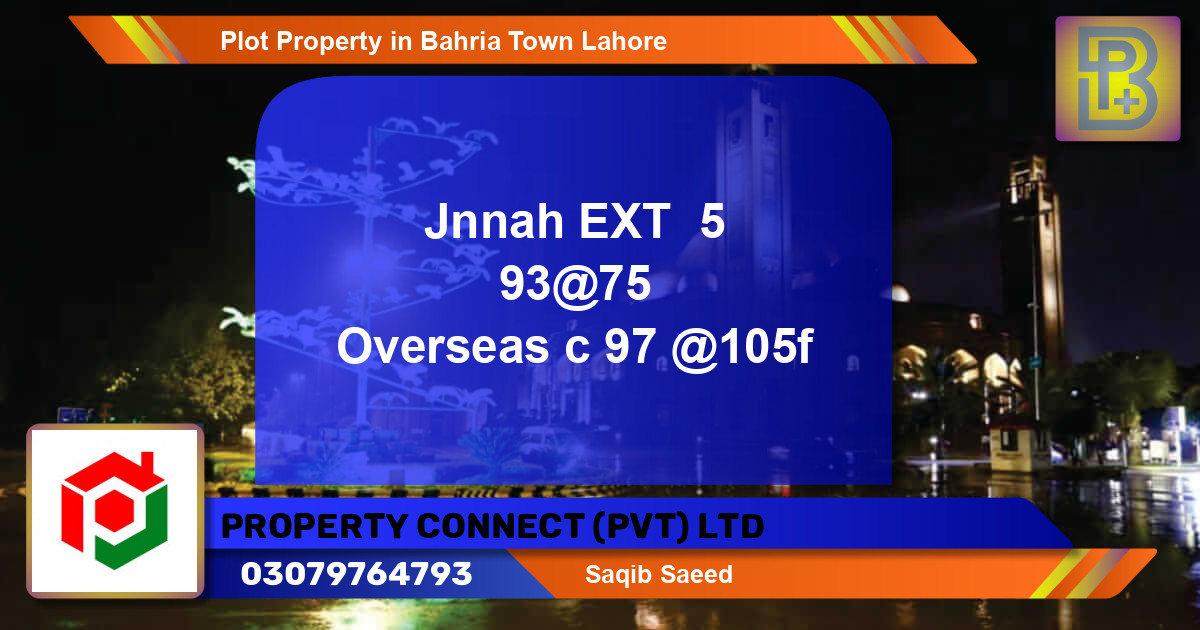 Residential Plot for Sale in Bahria Town, Lahore - (BP-74347)